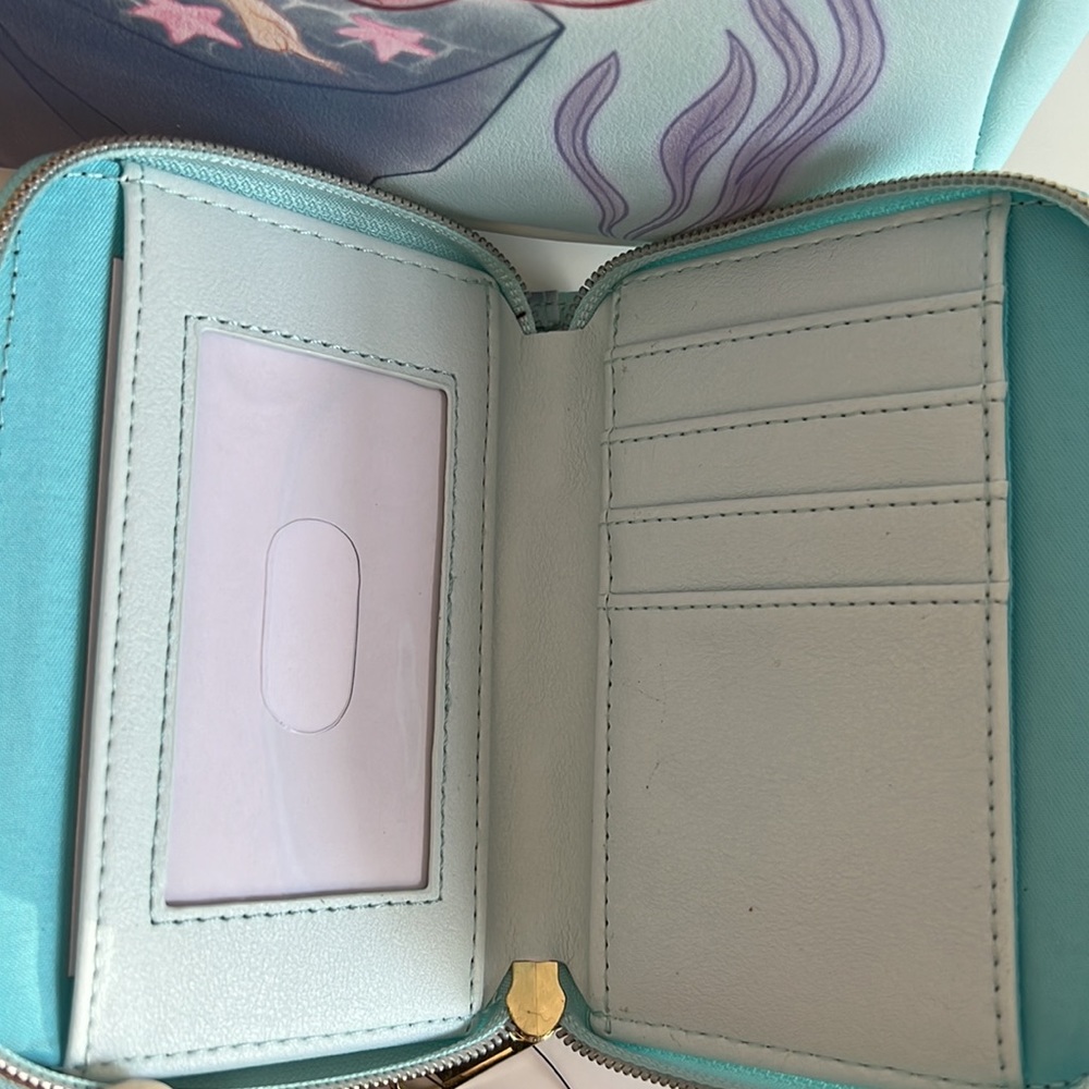 NWT Loungefly Disney The Little Mermaid Giggles Mini Backpack and wallet set - Picture 7 of 10